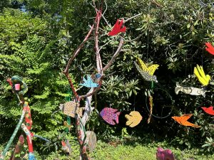 Colorful fish decorations hanging