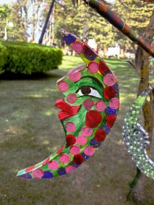 Colorful moon face decoration